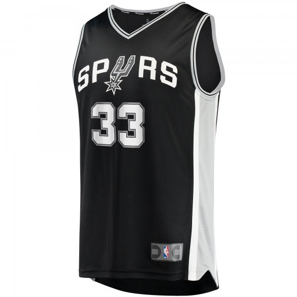 Men's San Antonio Spurs Tre Jones Fanatics Black Fast Break Replica Jersey - Icon Edition