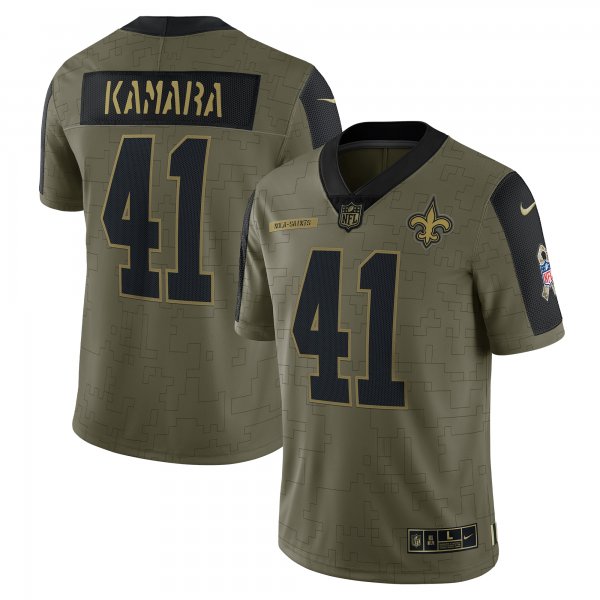 Men's New Orleans Saints Alvin Kamara Nike Olive 2021 Salute To Service Limited Player Jersey