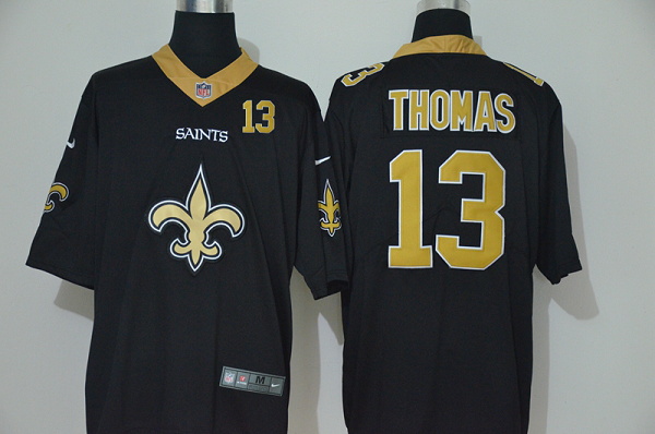 Men's New Orleans Saints #13 Michael Thomas Black 2020 Big Logo Number Vapor Untouchable Stitched NFL Nike Fashion Limited Jersey