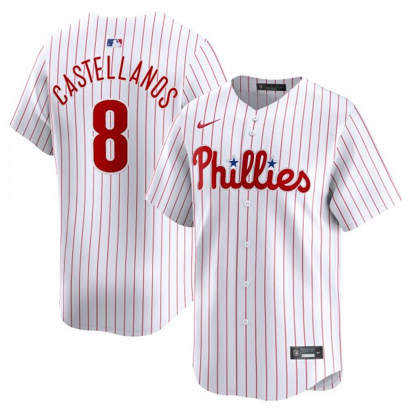 Men's Philadelphia Phillies #8 Nick Castellanos Nike White Home Limited Player Jersey