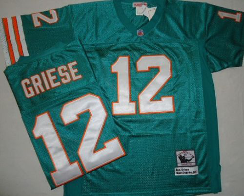 Mitchell And Ness Miami Dolphins #12 Bob Griese Green Stitched NFL Jerseys