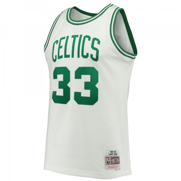 Men's Boston Celtics Larry Bird Mitchell & Ness White Hardwood Classics Swingman Jersey