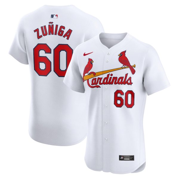 Men's St. Louis Cardinals Guillermo Zu?iga Nike White Home Elite Player Jersey