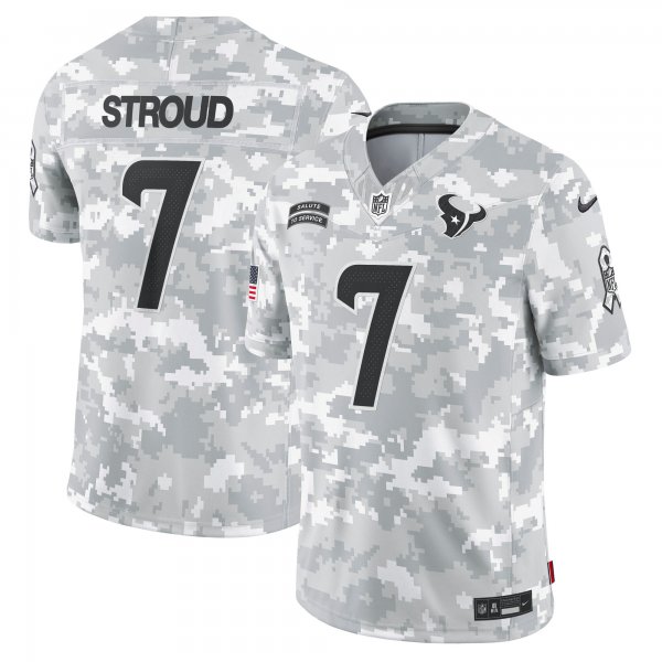 Men's Houston Texans #7 C.J. Stroud Nike Arctic Camo 2024 Salute to Service Limited Jersey