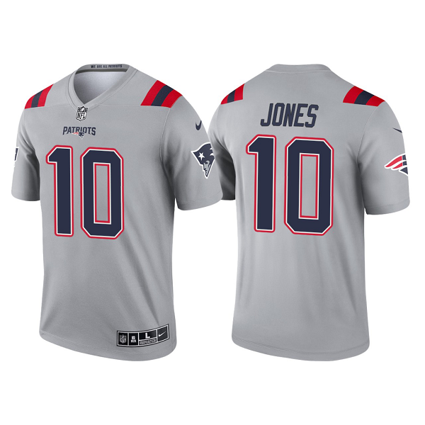 Men's New England Patriots #10 Mac Jones Gray 2021 Limited NFL Jersey