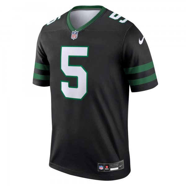 Men's New York Jets Garrett Wilson Nike Legacy Black Alternate Legend Jersey