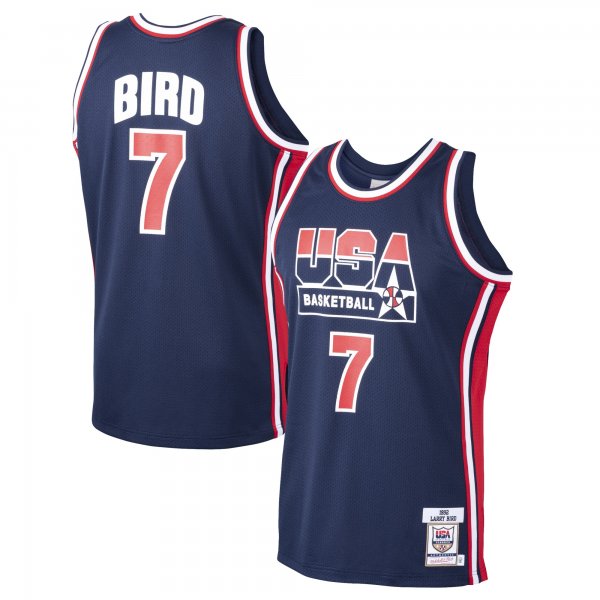 Men's USA Basketball Larry Bird Mitchell & Ness Navy 1992 Dream Team Jersey