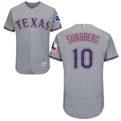 Texas Rangers #10 Jim Sundberg Grey Flexbase Collection Stitched MLB Jersey