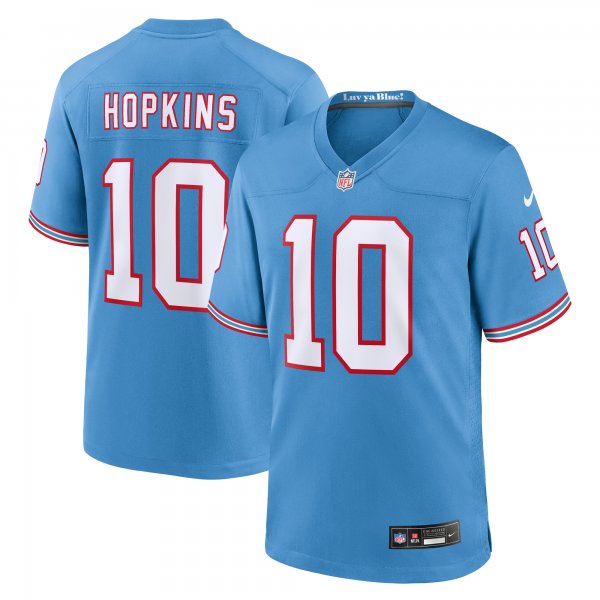 Men's Tennessee Titans DeAndre Hopkins Nike Light Blue Oilers Throwback Player Game Jersey