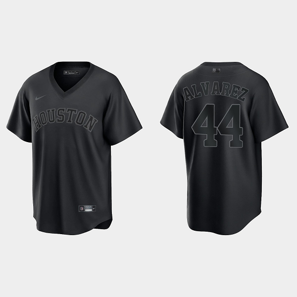 Men's Houston Astros #44 Yordan Alvarez Pitch Black Fashion Cool Base Jersey - Black