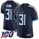 Tennessee Titans #31 Kevin Byard Navy Blue Team Color Youth Stitched NFL 100th Season Vapor Limited Jersey