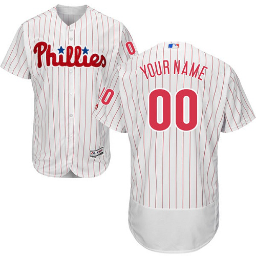 Philadelphia Phillies White Men's Customized Flex Base MLB Jersey