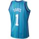 Men's Charlotte Hornets Baron Davis Mitchell & Ness Teal 1999/00 Hardwood Classics Swingman Jersey