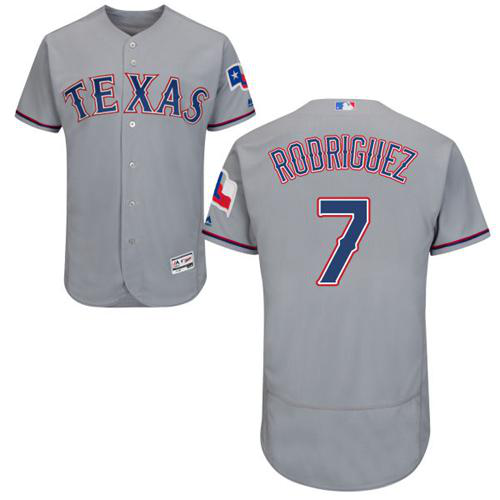 Texas Rangers #7 Ivan Rodriguez Grey Flexbase Collection Stitched MLB Jersey