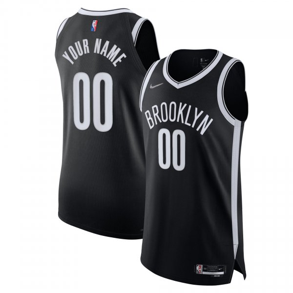 Men's Brooklyn Nets Nike Black 2021/22 Diamond Custom Jersey - Icon Edition