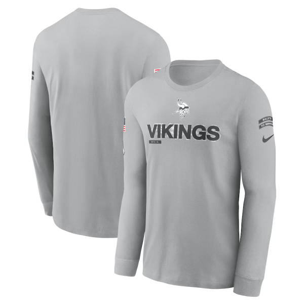 Men's Nike Gray Minnesota Vikings 2024 Salute To Service Long Sleeve T-Shirt