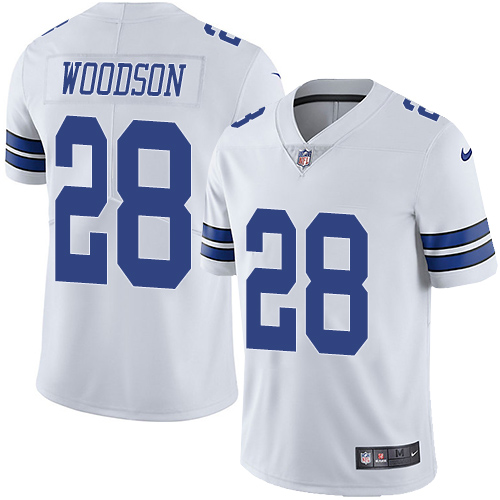 Men's Nike Dallas Cowboys #28 Darren Woodson White Stitched NFL Vapor Untouchable Limited Jersey