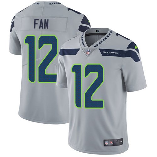 Nike Seattle Seahawks #12 Fan Grey Alternate Youth Stitched NFL Vapor Untouchable Limited Jersey