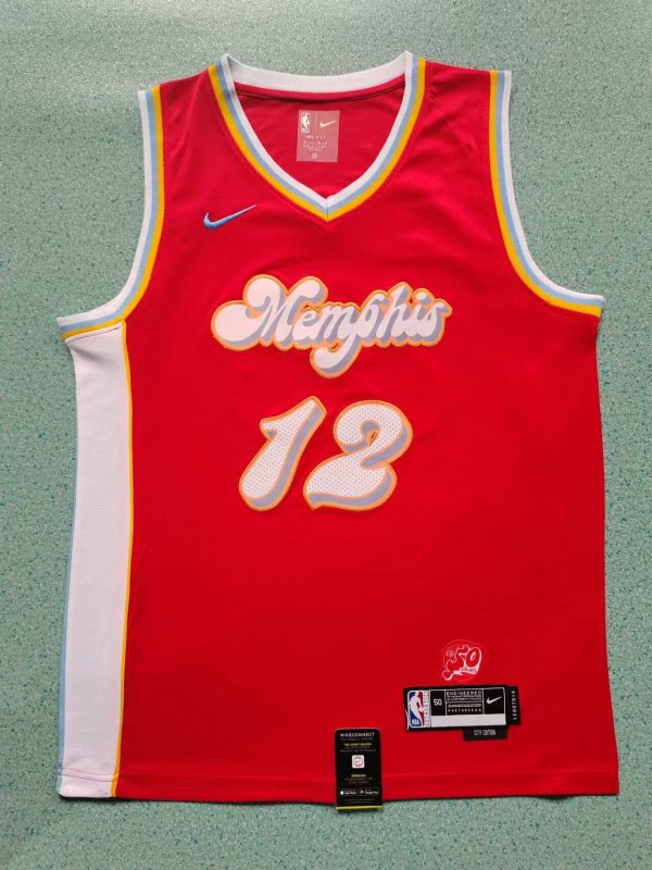 Men's #12 Ja Morant Memphis Grizzlies Red City Edition Jersey