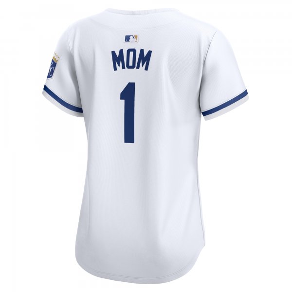 Women's Kansas City Royals Nike White #1 Mom Home Limited Jersey