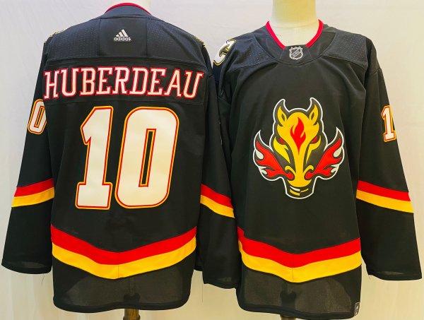 Men's #10 Jonathan Huberdeau Calgary Flames Black NHL Jersey