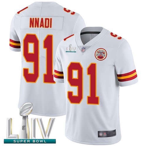 Kansas City Chiefs #91 Derrick Nnadi White Super Bowl LIV Bound Men's Stitched NFL Vapor Untouchable Limited Jersey