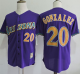 Mitchell And Ness Arizona Diamondbacks #20 Luis Gonzalez Purple Throwback Stitched MLB Jersey