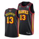 Men's Atlanta Hawks #13 Bogdan Bogdanovic 2021 NBA Playoffs G7 Starters Black Jersey