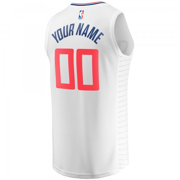 Men's LA Clippers Fanatics White Fast Break Custom Replica Jersey - Association Edition