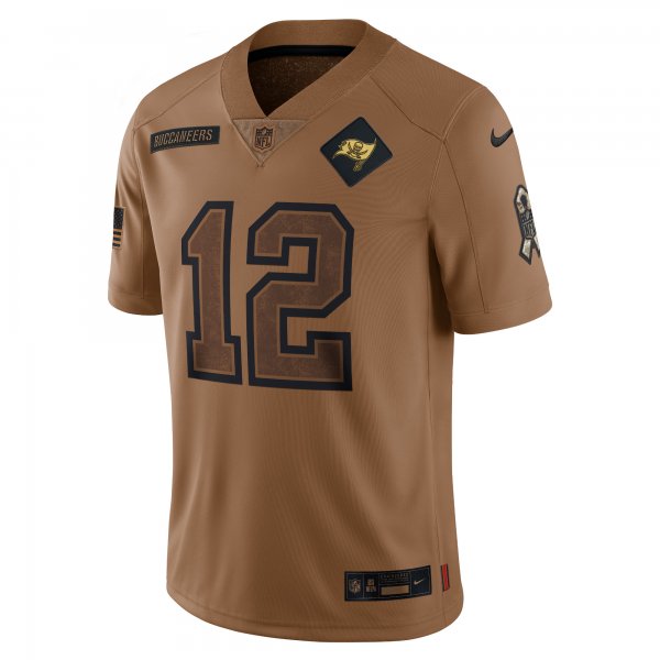 Men's Tampa Bay Buccaneers Tom Brady Nike Brown 2023 Salute To Service Limited Jersey