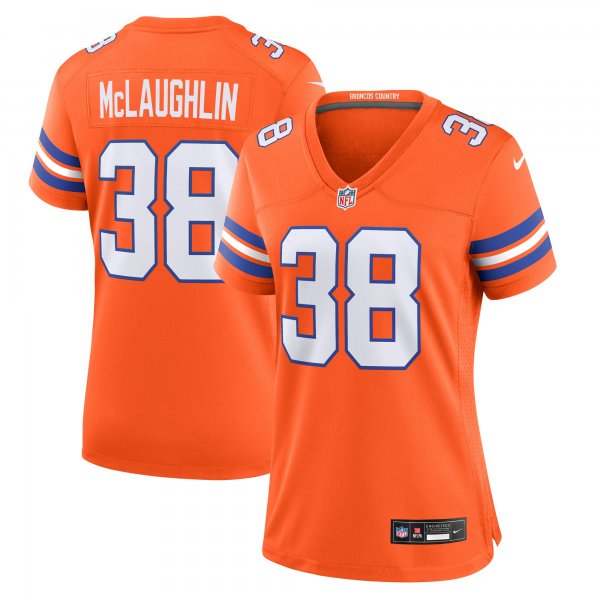 Women's Denver Broncos #38 Jaleel McLaughlin Nike Orange Mile High Collection 1977 Throwback Player Jersey