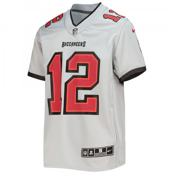 Youth Tampa Bay Buccaneers Tom Brady Nike Gray Inverted Team Game Jersey