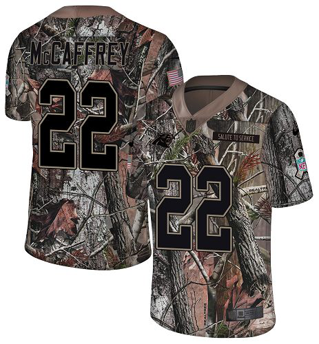 Nike Carolina Panthers #22 Christian McCaffrey Camo Men's Stitched NFL Limited Rush Realtree Jersey