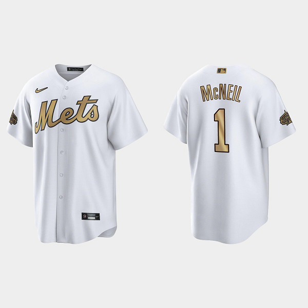 Men's New York Mets #1 Jeff McNeil 2022 MLB All-Star Game Cool Base Jersey - White