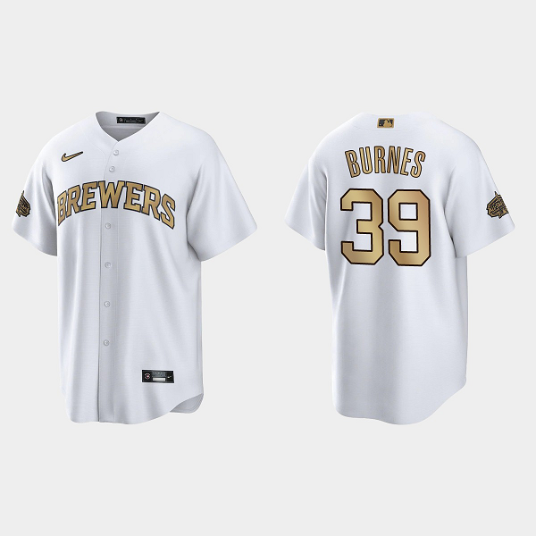 Men's Milwaukee Brewers #39 Corbin Burnes 2022 MLB All-Star Game Cool Base Jersey - White