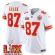 Youth Kansas City Chiefs #87 Travis Kelce White Super Bowl LIX F.U.S.E. Vapor Limited Stitched Jersey