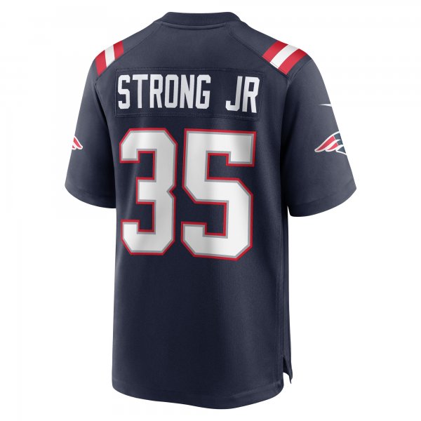 Men's New England Patriots Pierre Strong Jr. Nike Navy Game Player Jersey