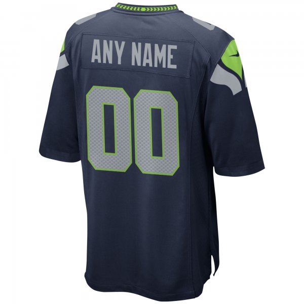 Men's Seattle Seahawks Nike College Navy Custom Game Jersey