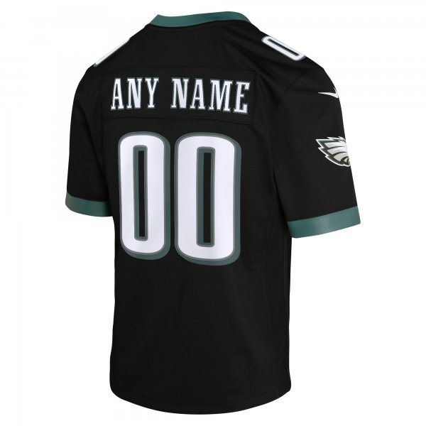 Youth Philadelphia Eagles Nike Black Alternate Custom Game Jersey