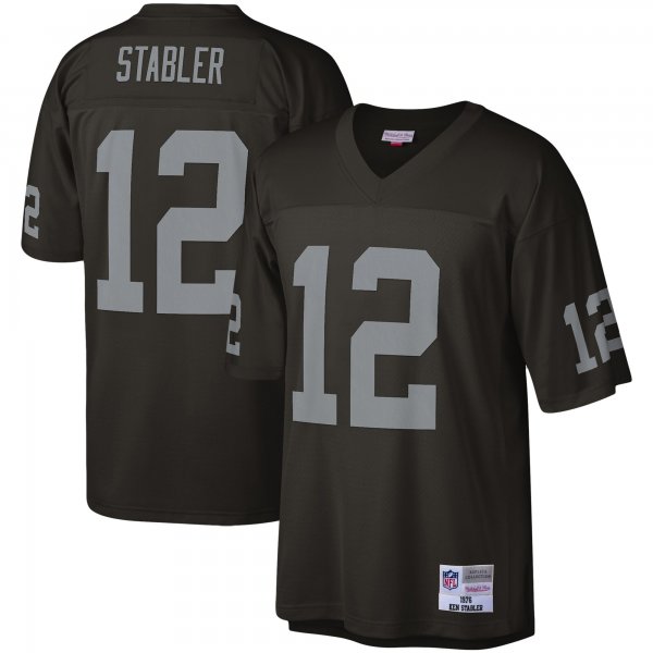 Men's Las Vegas Raiders Ken Stabler Mitchell & Ness Black Legacy Replica Jersey