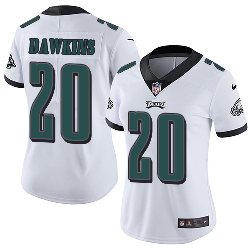 Nike Philadelphia Eagles #20 Brian Dawkins White Women's Stitched NFL Vapor Untouchable Limited Jersey