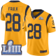 Nike Los Angeles Rams #28 Marshall Faulk Gold Super Bowl LIII Bound Men's Stitched NFL Limited Rush Jersey