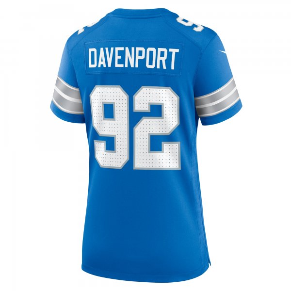 Women's Detroit Lions Marcus Davenport Nike  Blue Team Game Jersey