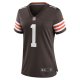 Women's Cleveland Browns Number 1 Mom Nike Brown Game Jersey