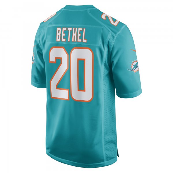 Men's Miami Dolphins Justin Bethel Nike Aqua Game Player Jersey