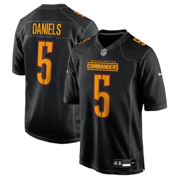 Youth Washington Commanders #5 Jayden Daniels Nike Carbon Black Fashion Jersey