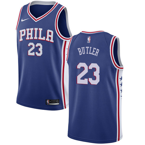 Men's Nike Philadelphia 76ers #23 Jimmy Butler Blue Swingman Icon Edition NBA Jersey