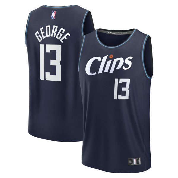 Men's LA Clippers Paul George Fanatics Navy Fast Break Jersey - City Edition