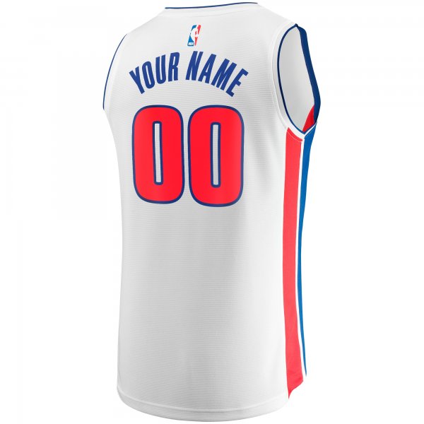 Youth Detroit Pistons  Fanatics White Fast Break Replica Custom Jersey - Association Edition