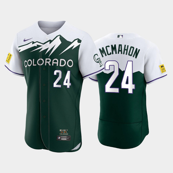 Men's Colorado Rockies #24 Ryan McMahon 2022 City Connect Green MLB Jersey